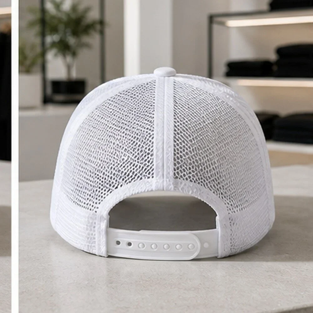 ALO Yoga White Black Travel Mesh Trucker Cap Hat NWT